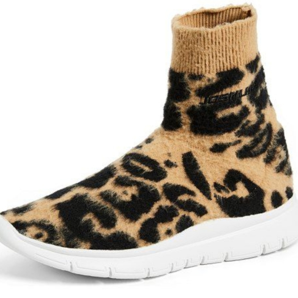 Joshua Sanders Leopard Print Sock Shoes
